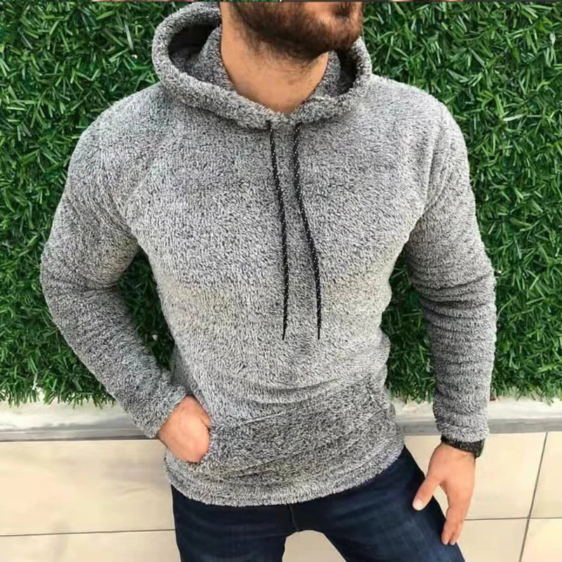 CozyMe™ Mens Athletic-Form-Fitting Fleece Hoodie